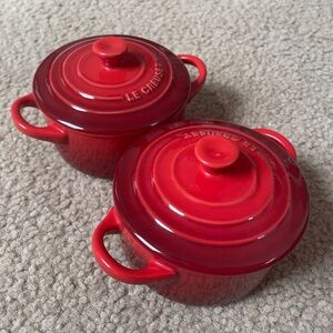 Le Creuset Mini Cocotte Petite Round Casserole 8 oz in Cerise | $32 for 2